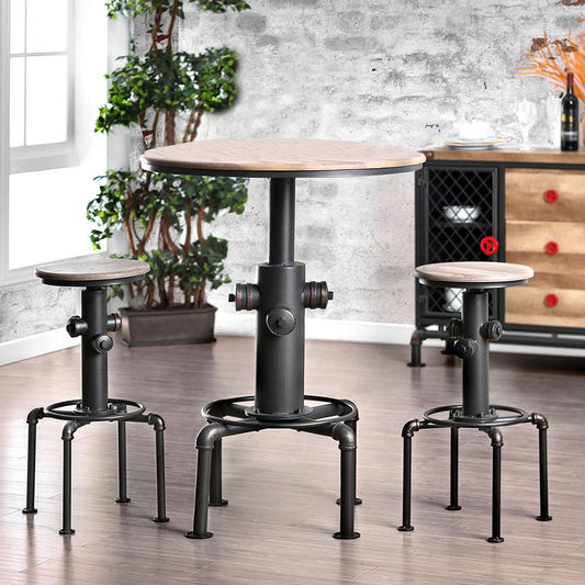 Foskey 3 Pc. Bar Table Set Antique Black