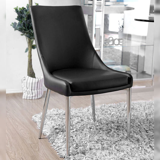 Izzy Side Chair, Black (2/CTN) in Silver/Black finish