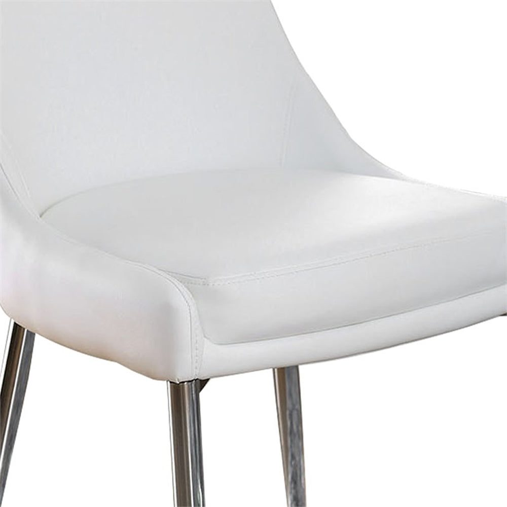 Izzy Side Chair, White (2/CTN) in Silver/White finish