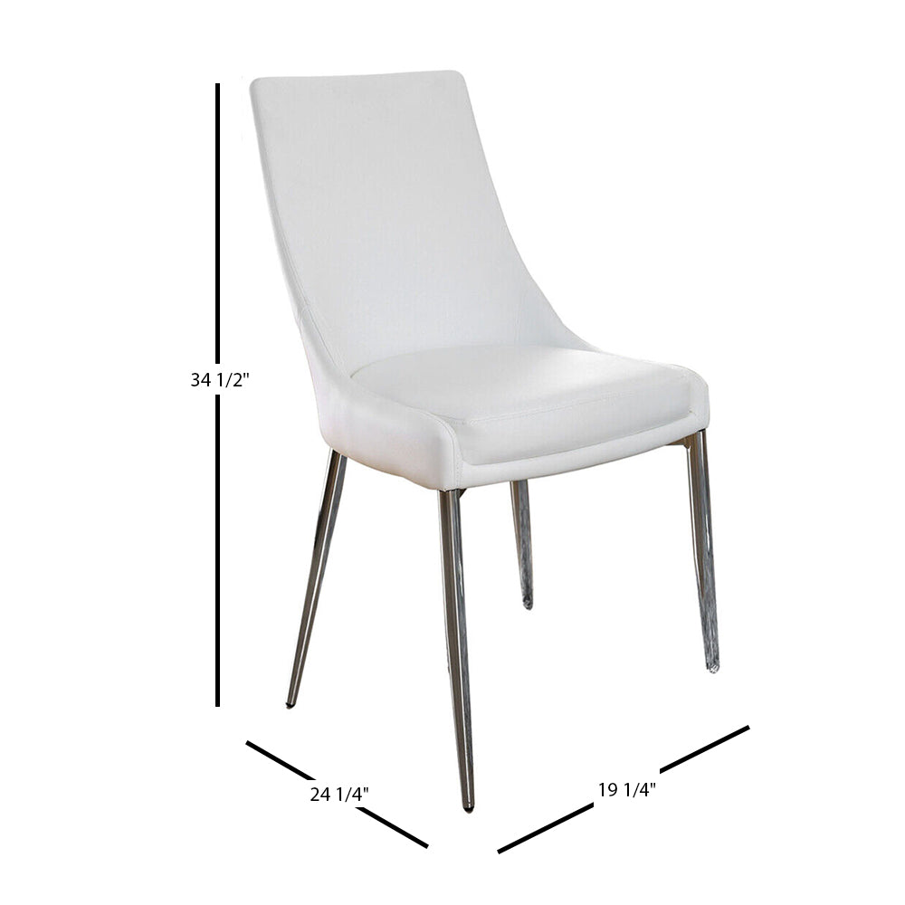 Izzy Side Chair, White (2/CTN) in Silver/White finish