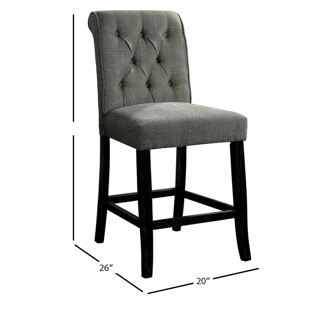 Izzy Counter Ht. Chair, Gray (2/CTN) in Gray/Antique Black finish