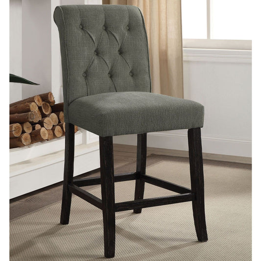 Izzy Counter Ht. Chair, Gray (2/CTN) in Gray/Antique Black finish