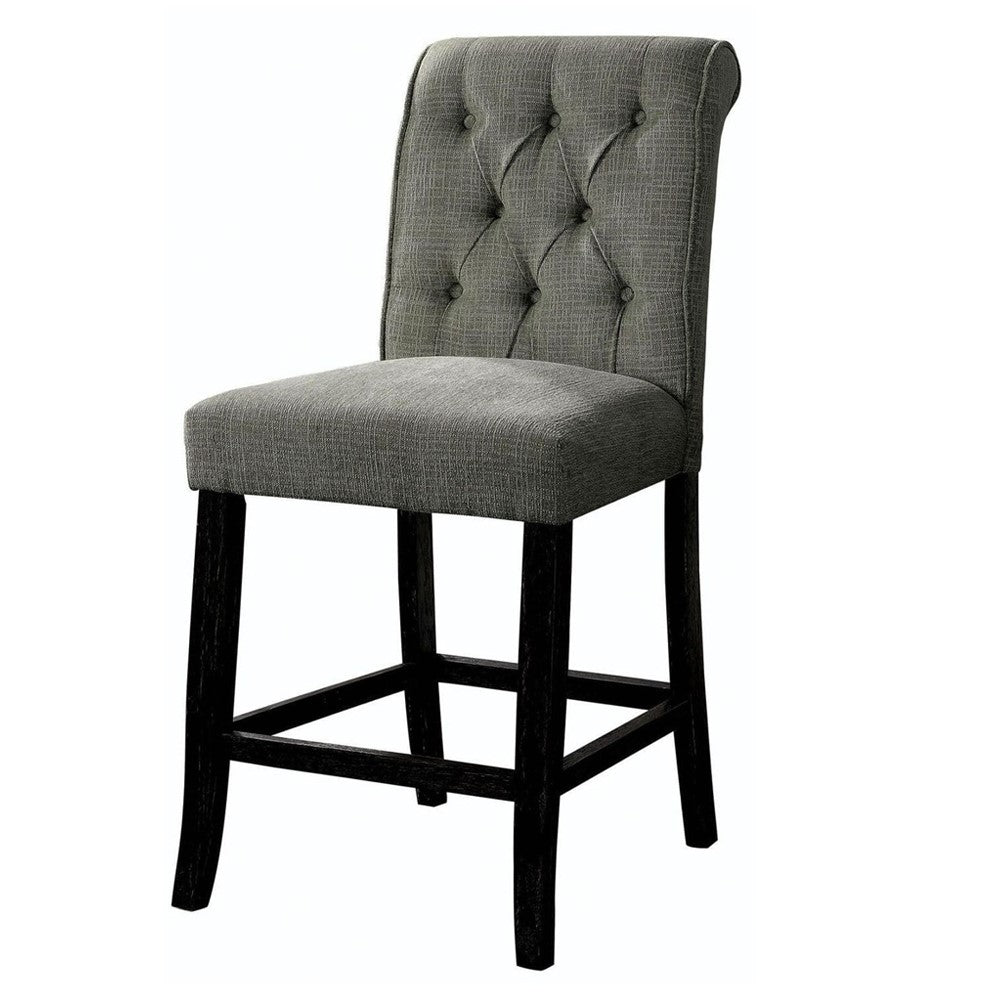 Izzy Counter Ht. Chair, Gray (2/CTN) in Gray/Antique Black finish