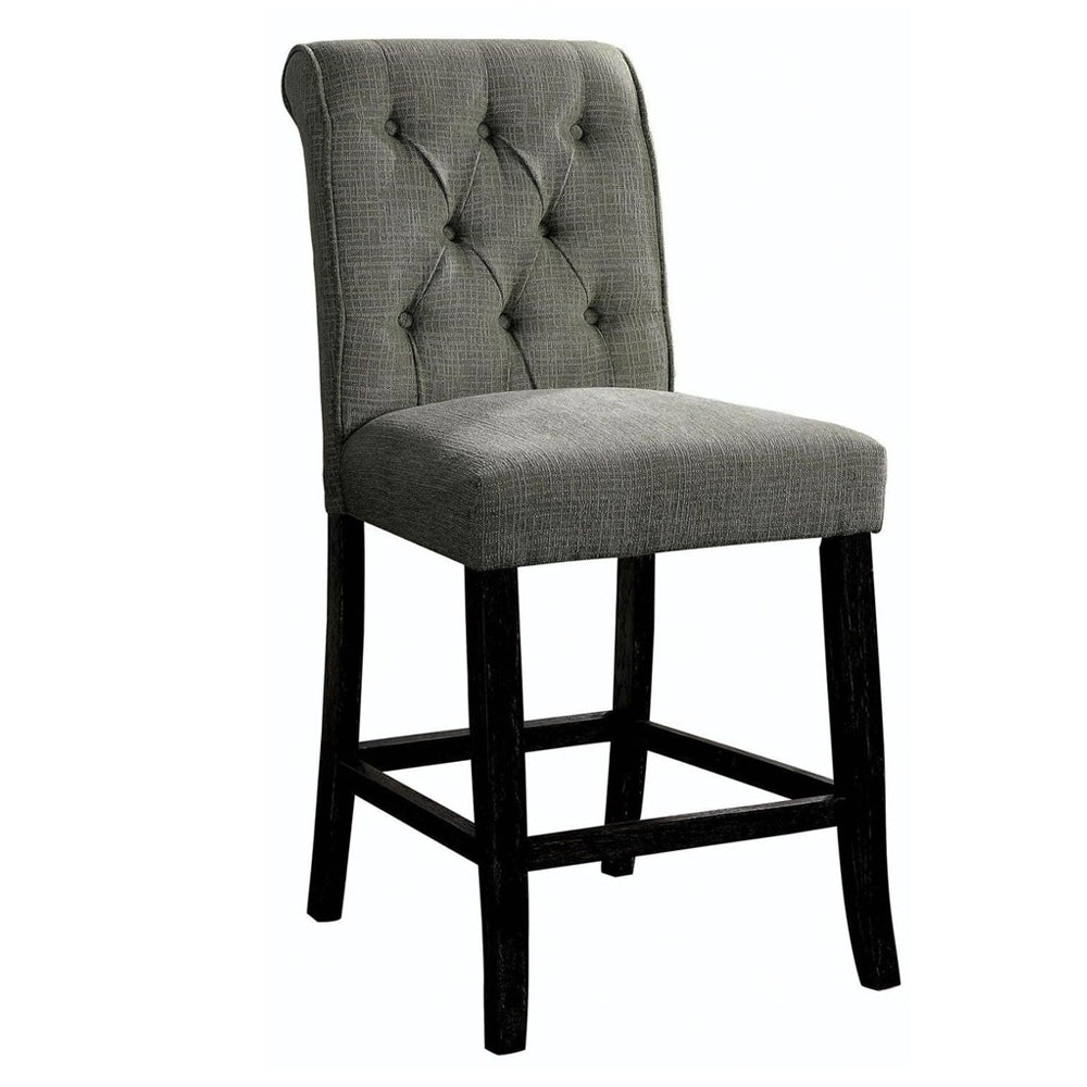 Izzy Counter Ht. Chair, Gray (2/CTN) in Gray/Antique Black finish