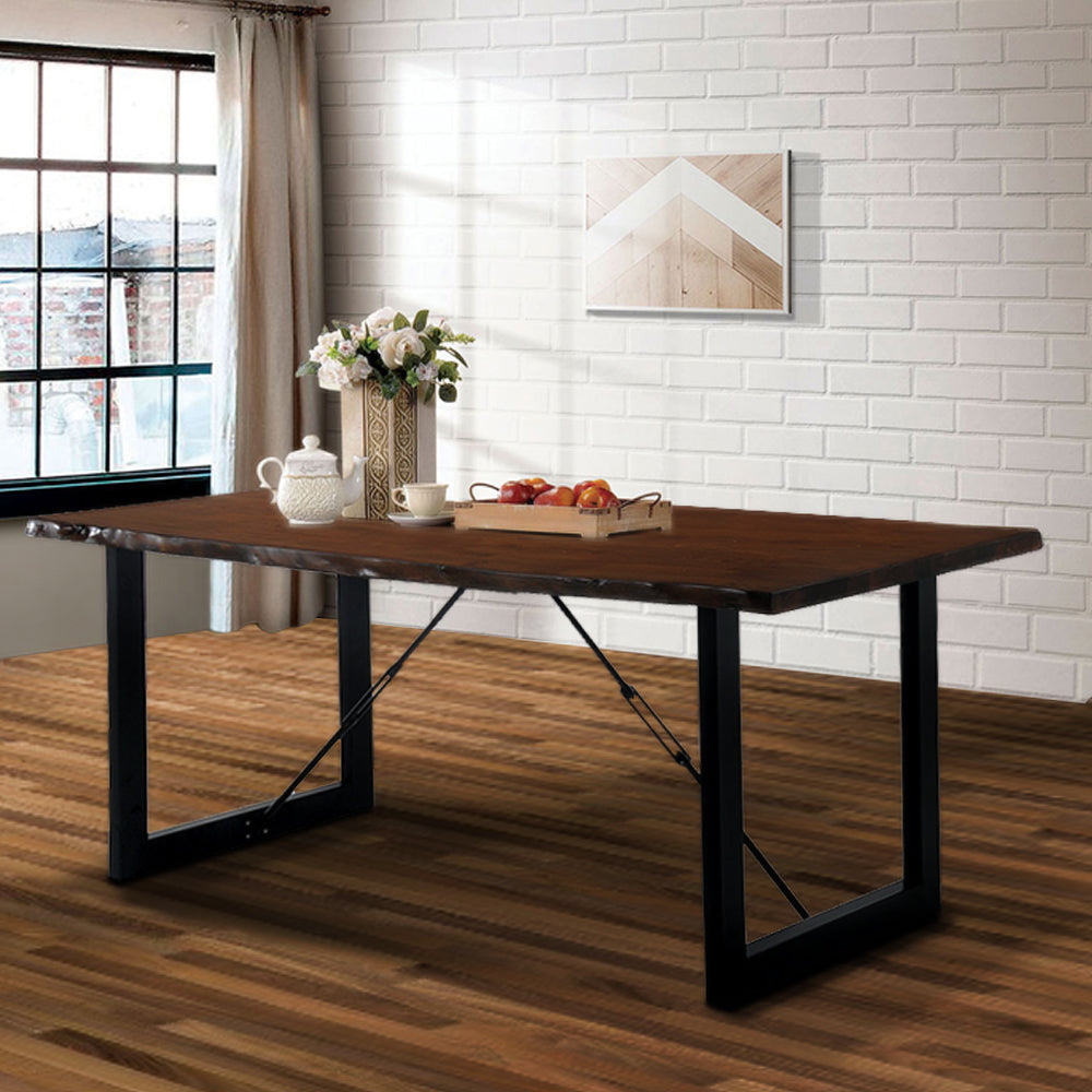 Dulce Dining Table in Walnut/Black finish