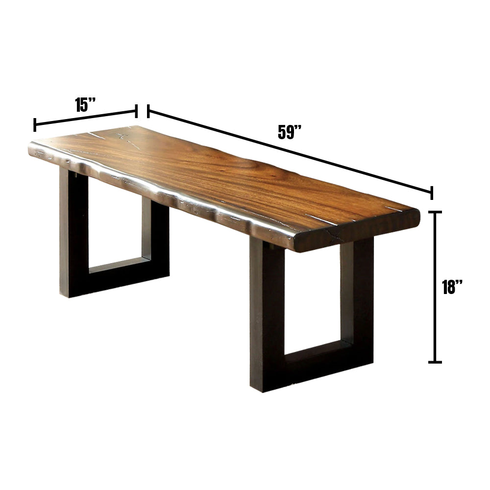 MADDISON Bench in Tobacco Oak/Black Finish