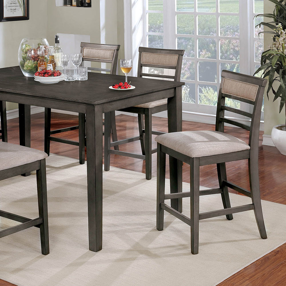 Fafnir 7 Pc. Counter Ht. Table Set Weathered Gray/Beige