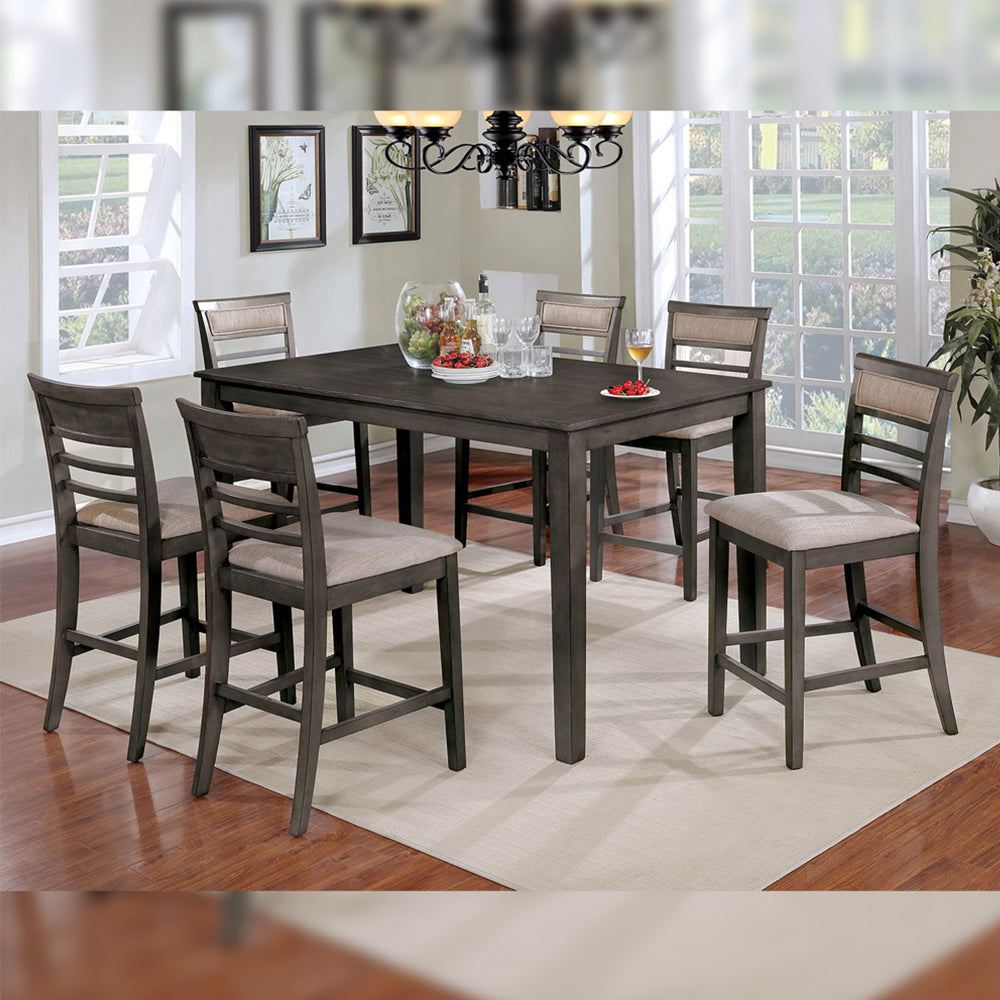 Fafnir 7 Pc. Counter Ht. Table Set Weathered Gray/Beige