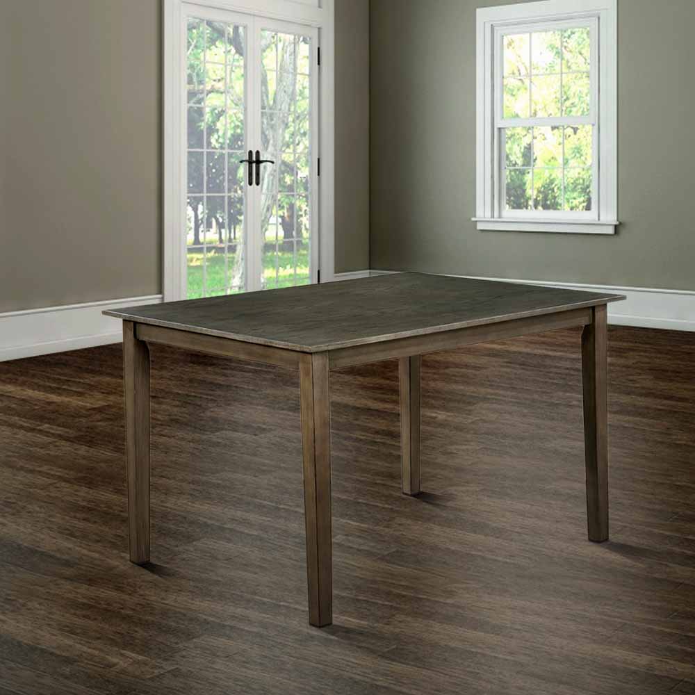 Fafnir 6 Pc. Dining Table Set w/ Bench Weathered Gray/Beige