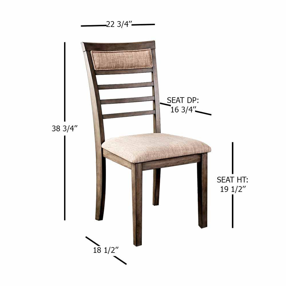 TAYLAH 7 Pc. Dining Table Set Weathered Gray/Beige