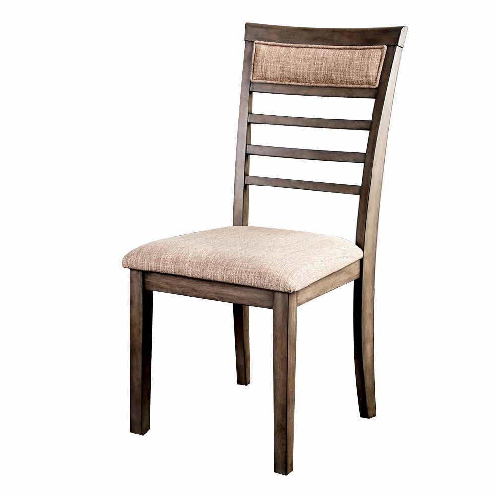 TAYLAH 7 Pc. Dining Table Set Weathered Gray/Beige