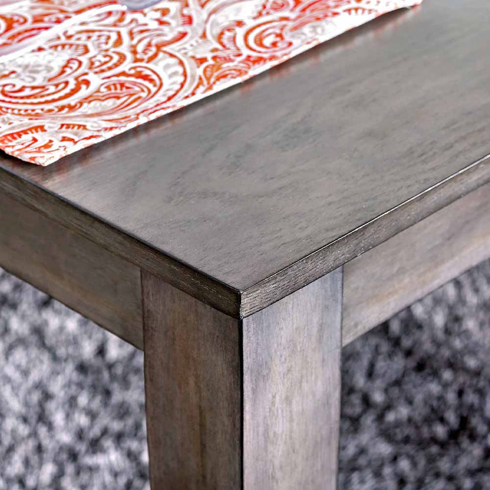 TAYLAH 7 Pc. Dining Table Set Weathered Gray/Beige