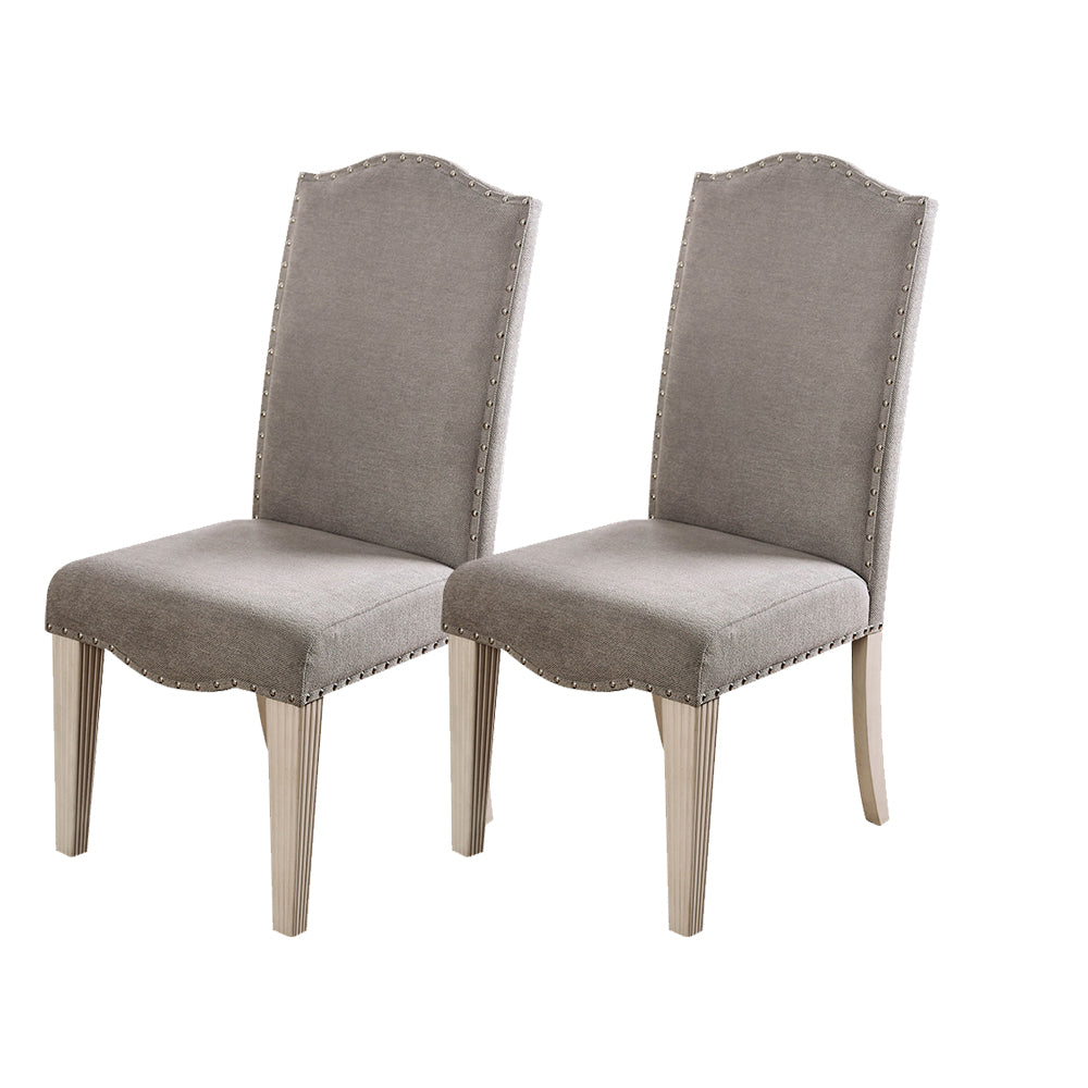 Daniella Side Chair (2/CTN) in Gray/Antique White finish