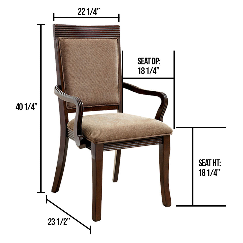 Woodmont Arm Chair (2/CTN) Walnut/Brown