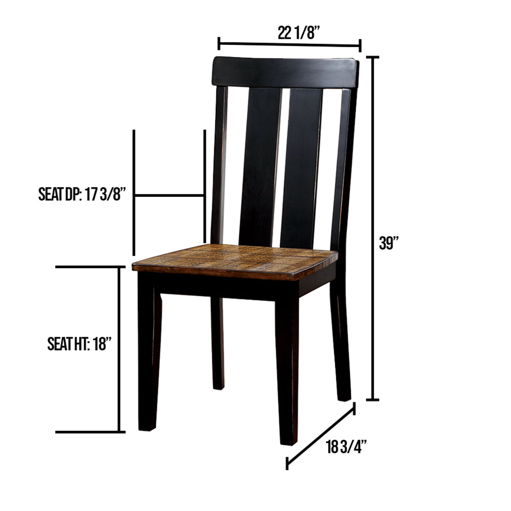 ALANA Side Chair (2/CTN) in Antique Oak/Black Finish