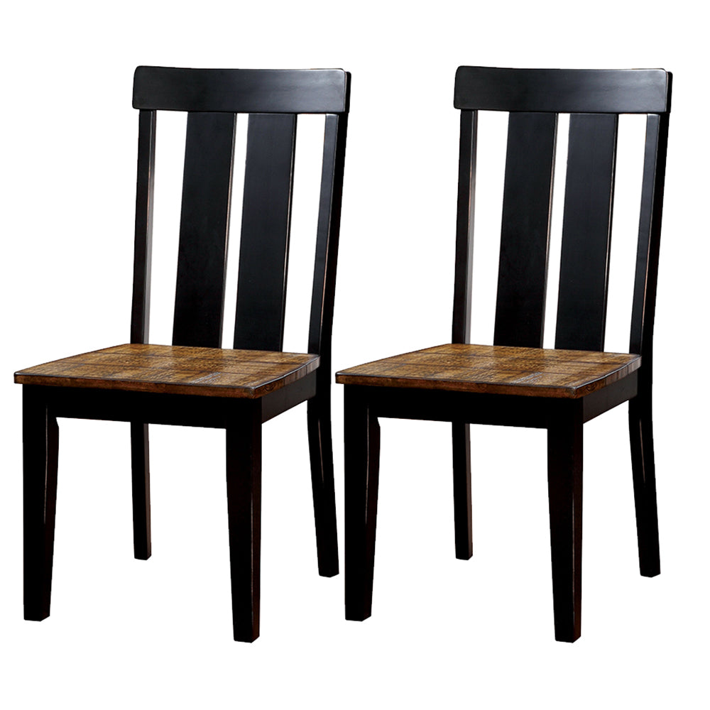 ALANA Side Chair (2/CTN) in Antique Oak/Black Finish