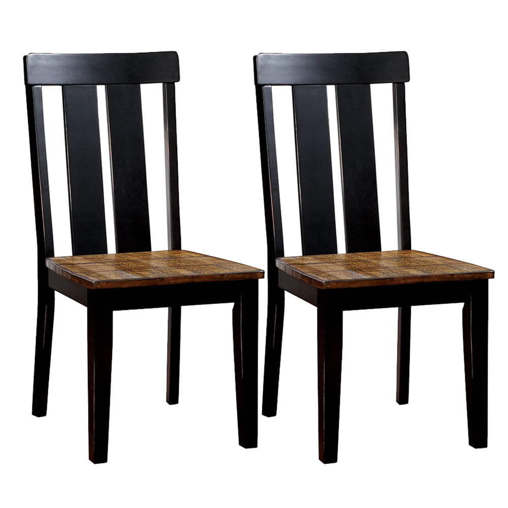 ALANA Side Chair (2/CTN) in Antique Oak/Black Finish