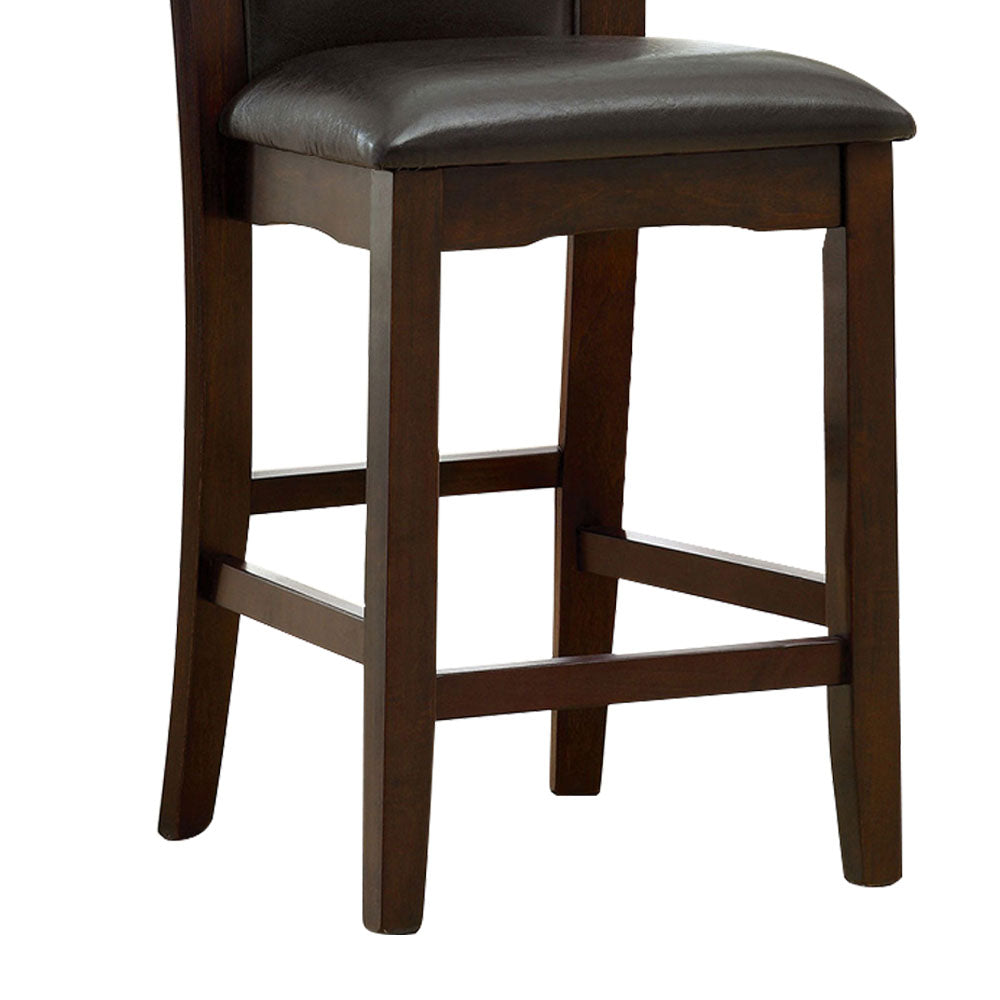 Manhattan III Counter Ht. Chair, Espresso (2/CTN) in Dark Cherry/Brown finish