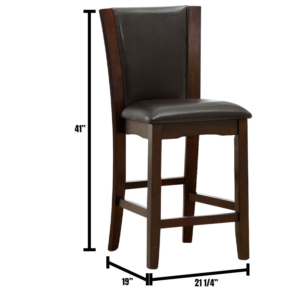 Manhattan III Counter Ht. Chair, Espresso (2/CTN) in Dark Cherry/Brown finish