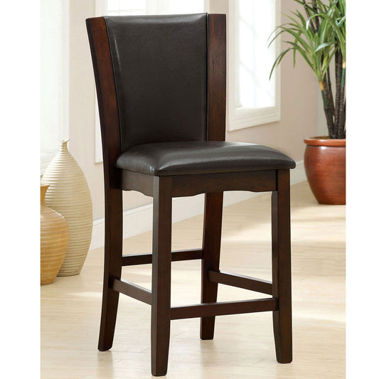 Manhattan III Counter Ht. Chair, Espresso (2/CTN) in Dark Cherry/Brown finish