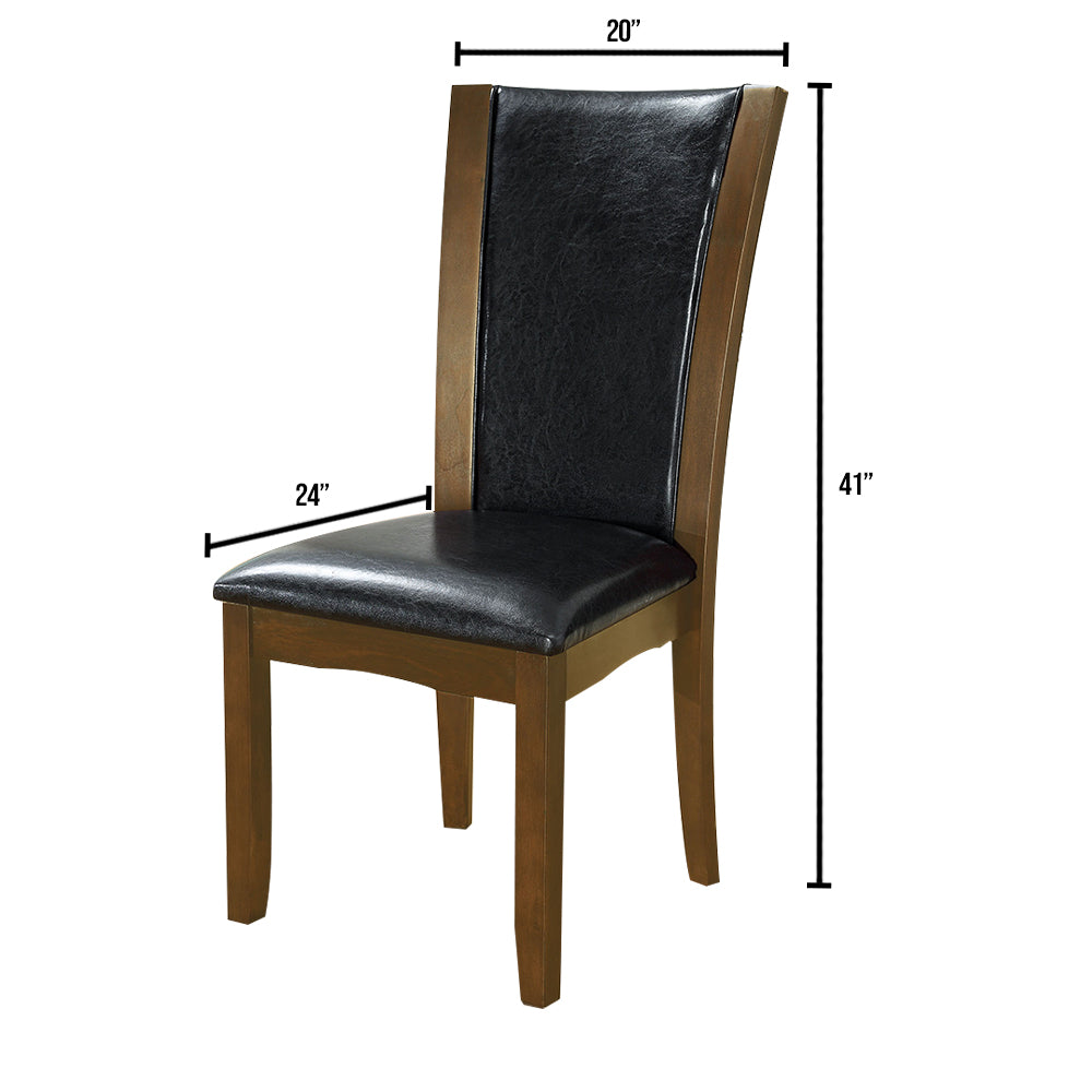 Manhattan I Side Chair, Espresso (2/CTN) in Dark Cherry/Brown finish