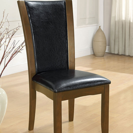 Manhattan I Side Chair, Espresso (2/CTN) in Dark Cherry/Brown finish