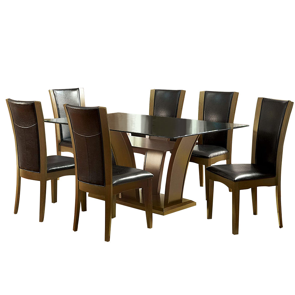 Manhattan I 7 Pc. Dining Table Set Brown Cherry