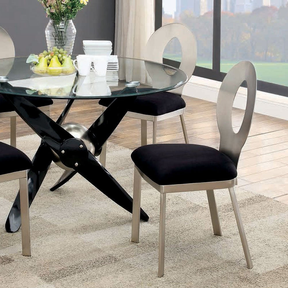 VALO Side Chair (2/CTN) in Silver/Black finish