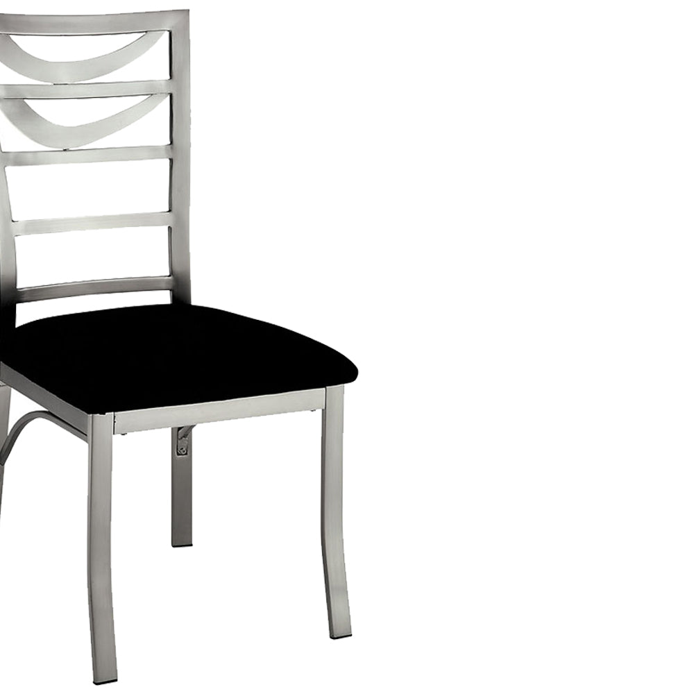ROXO Side Chair (2/CTN) Silver/Black