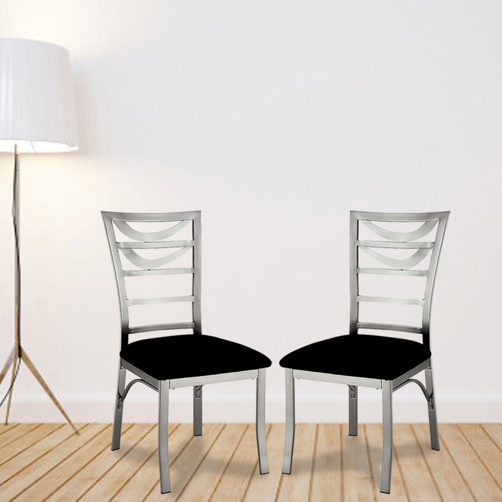 ROXO Side Chair (2/CTN) Silver/Black