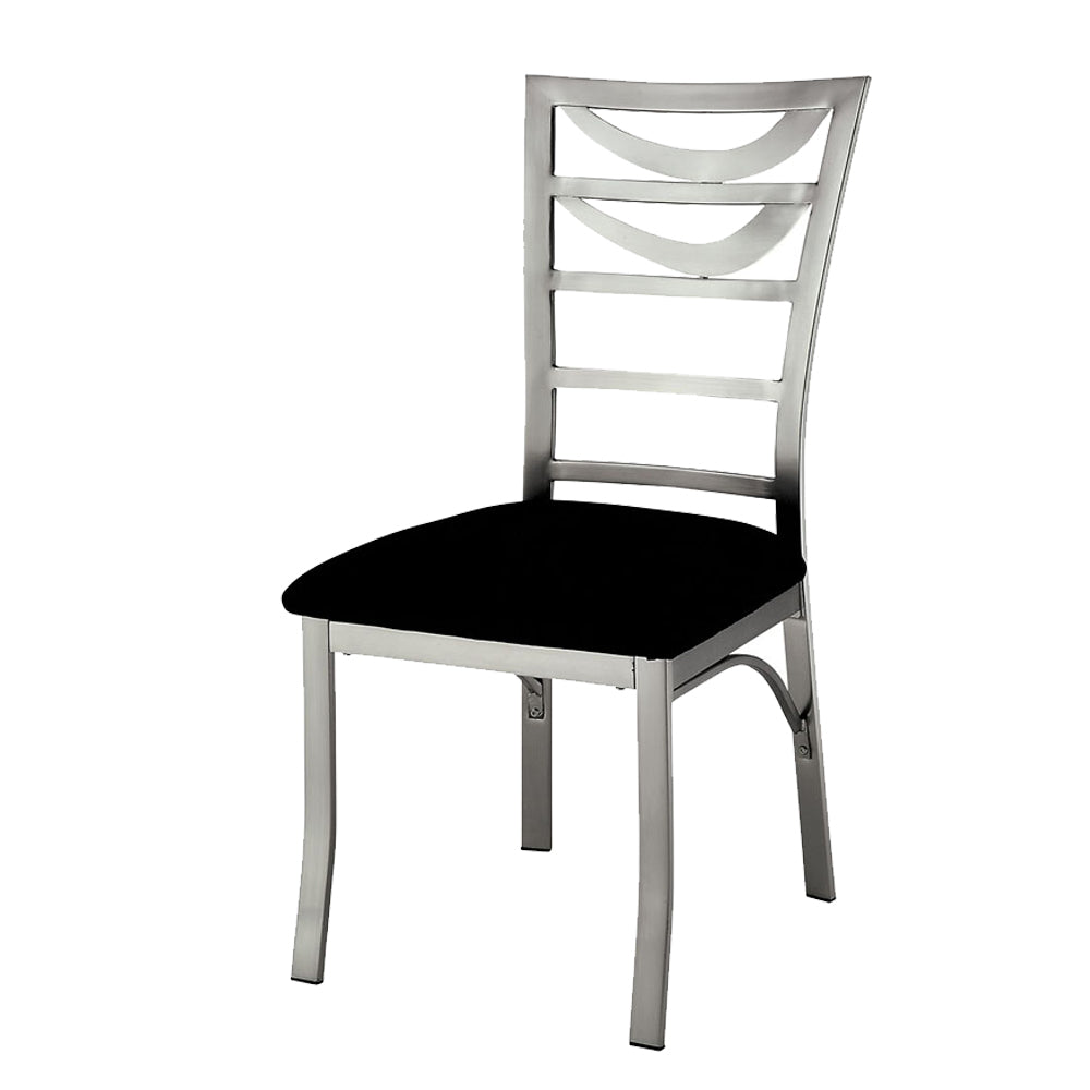 ROXO Side Chair (2/CTN) Silver/Black