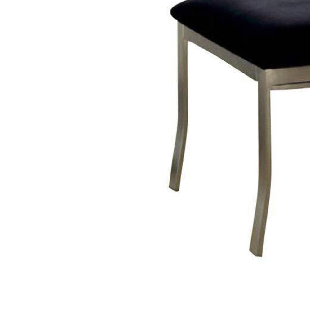 ROXO 5 Pc. Dining Table Set Silver/Black