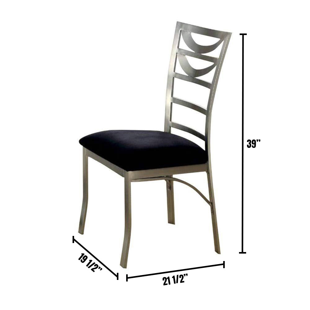 ROXO 5 Pc. Dining Table Set Silver/Black