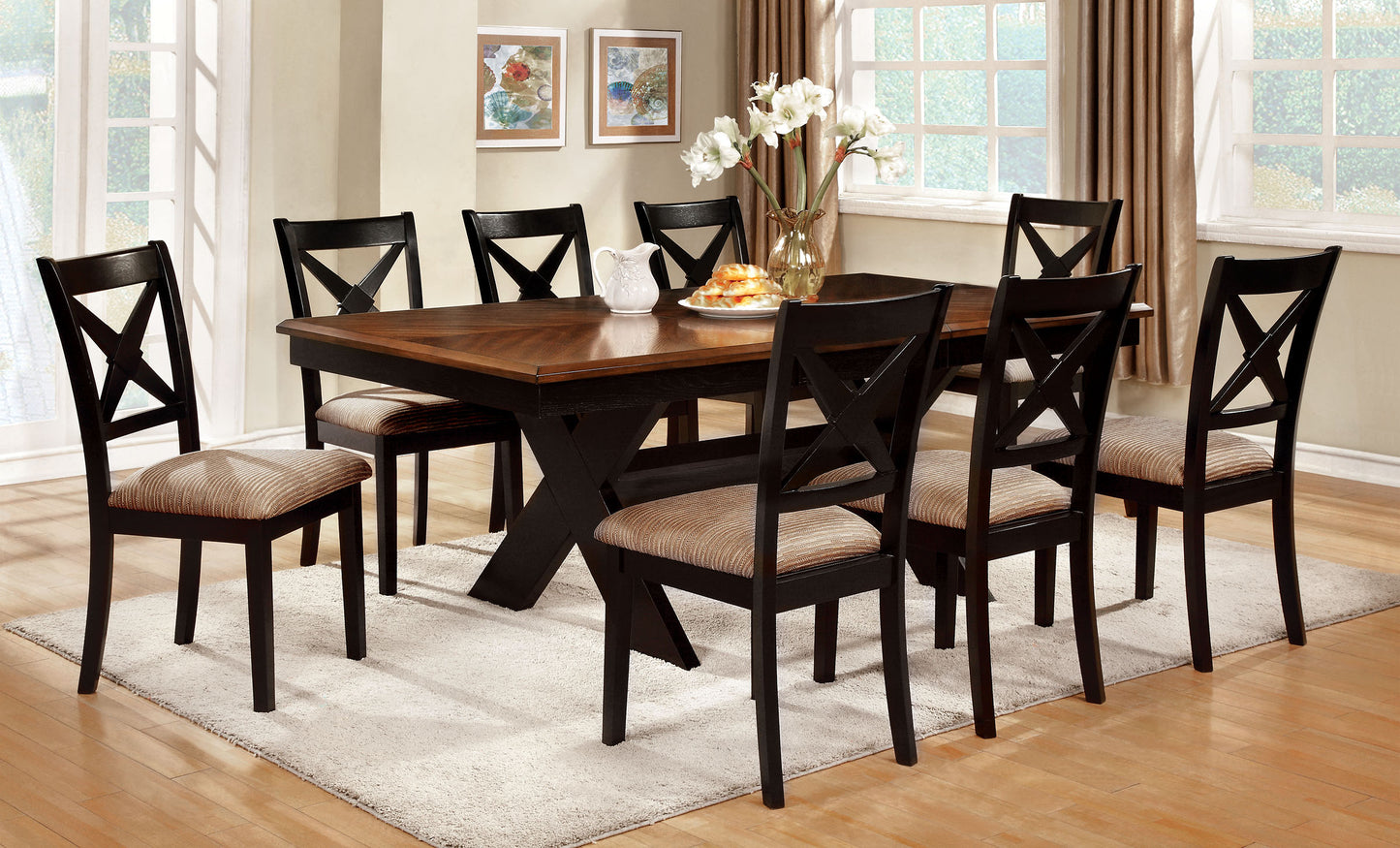 Liberta Dining Table Dark Oak/Black