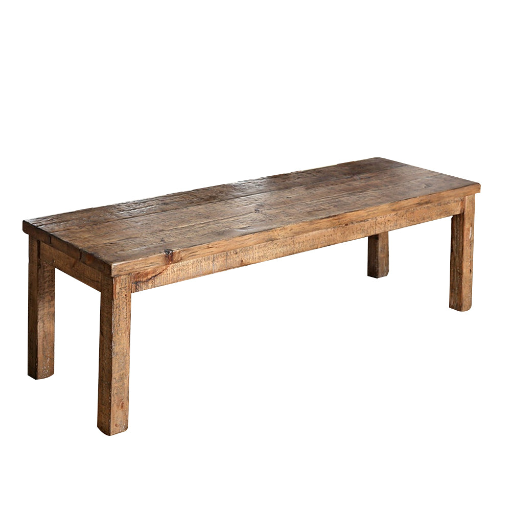 GIANNA Fabric Bench in Rustic Pine Finish