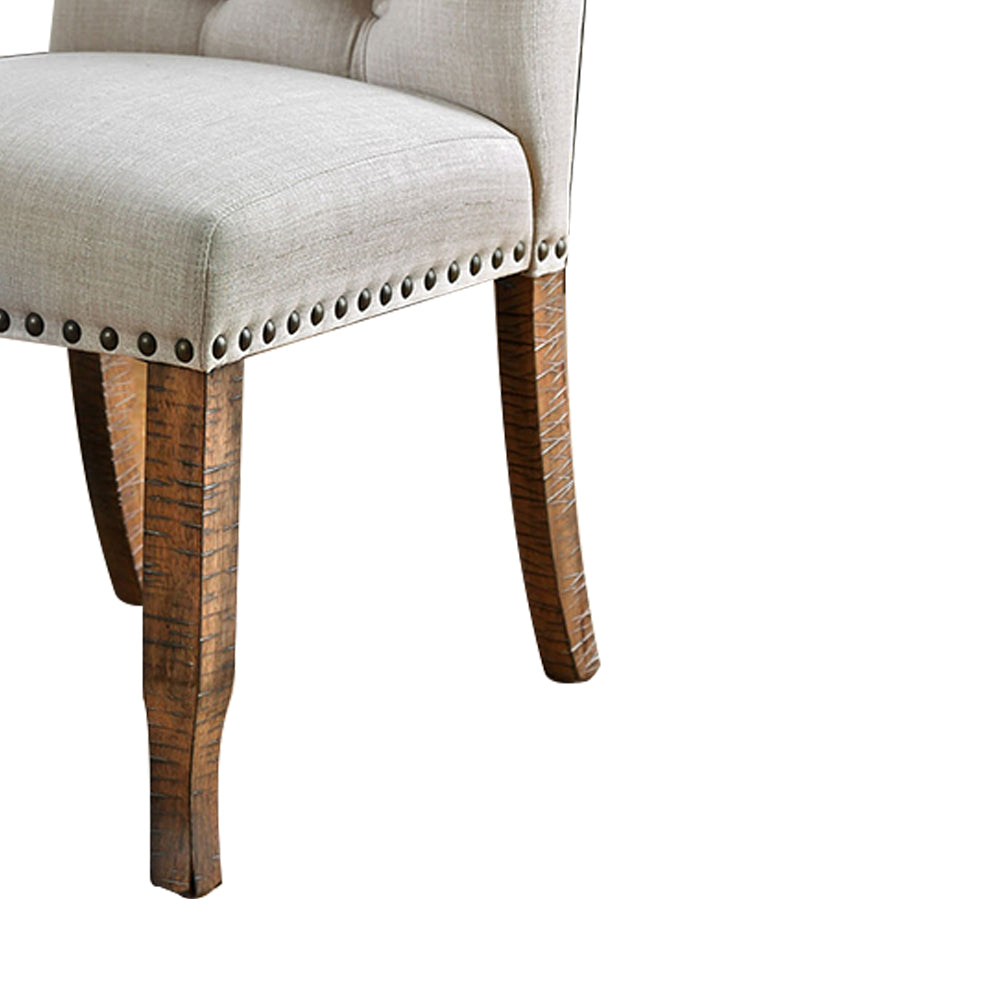 Gianna Side Chair (2/CTN) Rustic Pine/Ivory