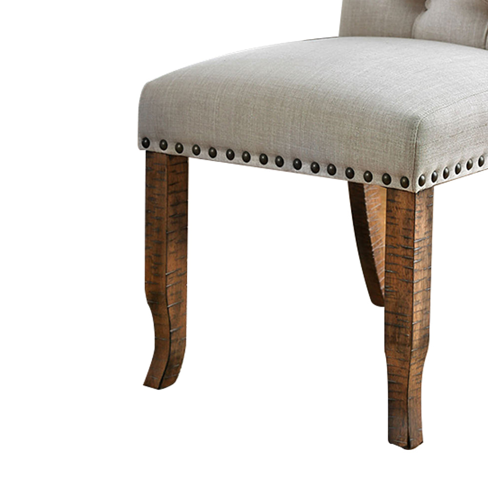 Gianna Side Chair (2/CTN) Rustic Pine/Ivory