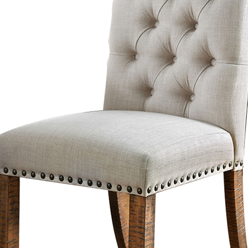 Gianna Side Chair (2/CTN) Rustic Pine/Ivory