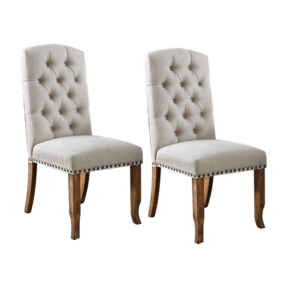 Gianna Side Chair (2/CTN) Rustic Pine/Ivory