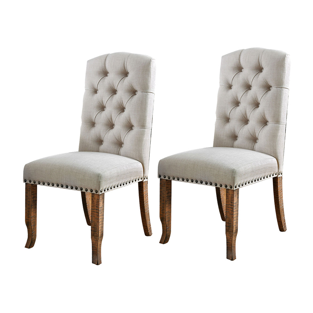 Gianna Side Chair (2/CTN) Rustic Pine/Ivory