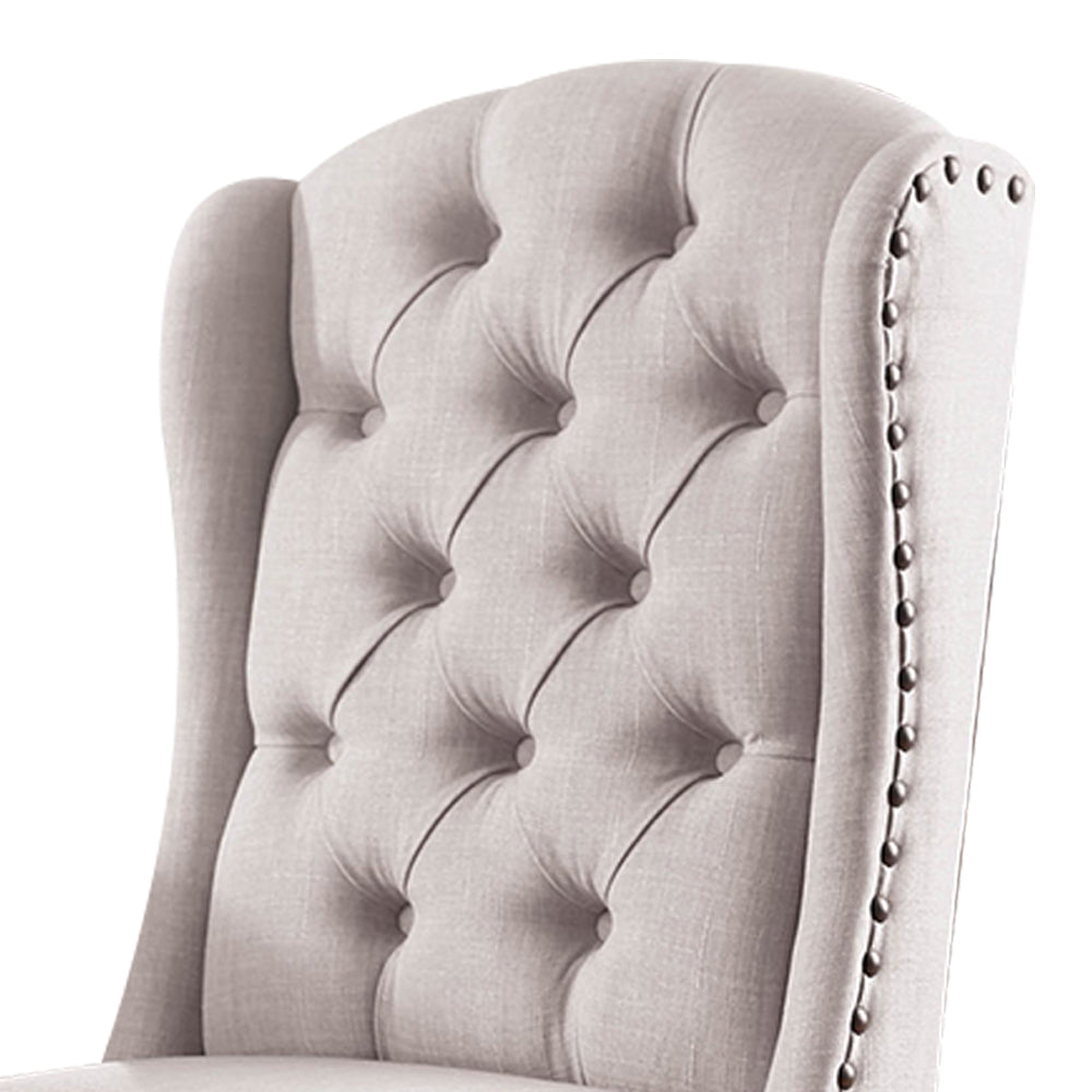 Gianna Wingback Chair (2/CTN) in Rustic Pine/Ivory finish