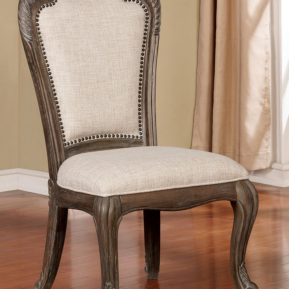 Charmaine Side Chair (2/CTN) in Antique Brush Gray finish