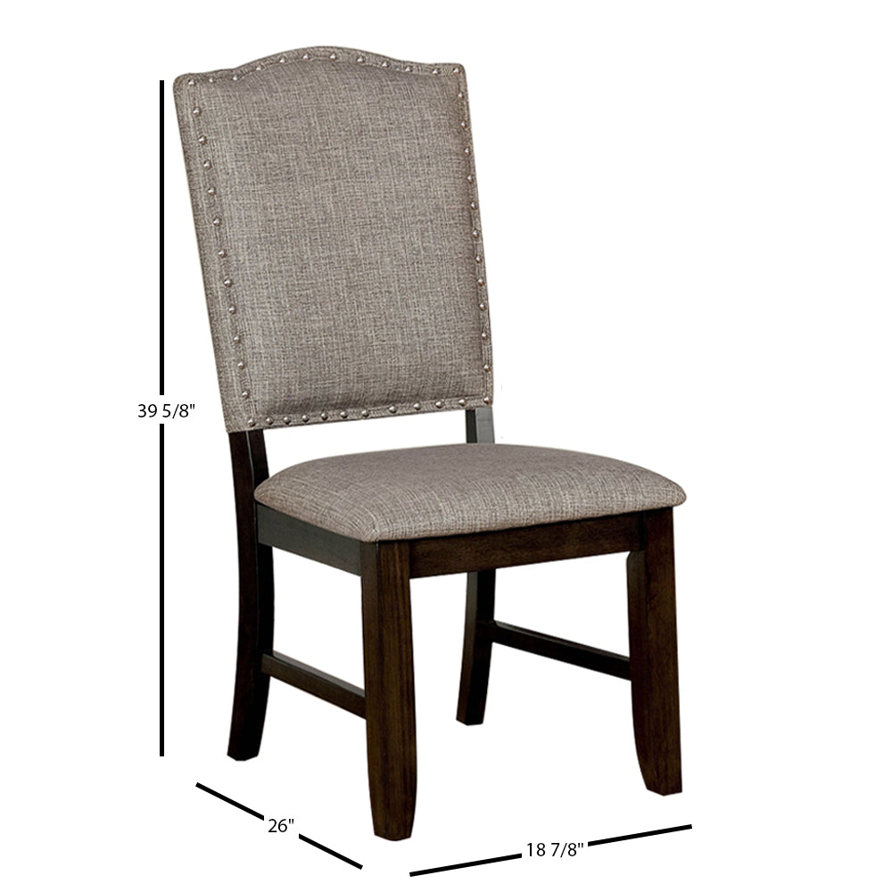 Teagan Side Chair (2/CTN) Dark Walnut/Gray