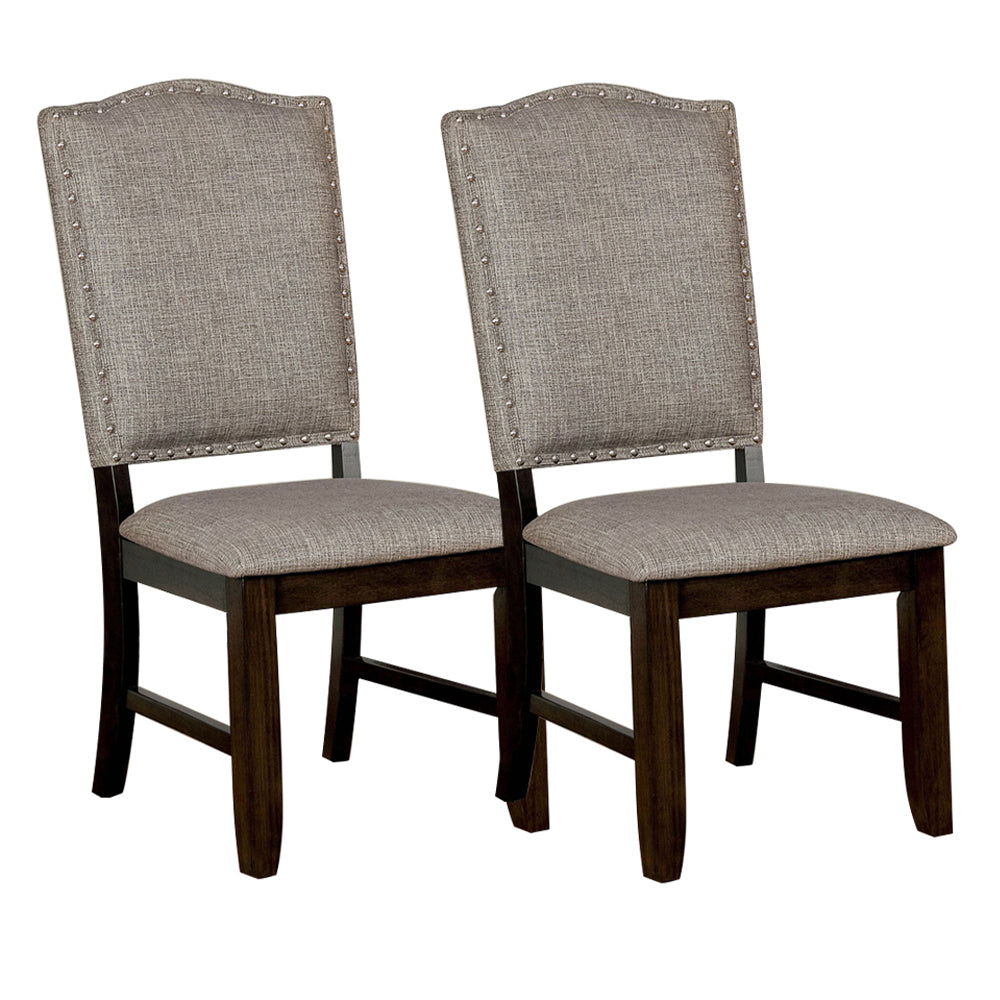 Teagan Side Chair (2/CTN) Dark Walnut/Gray