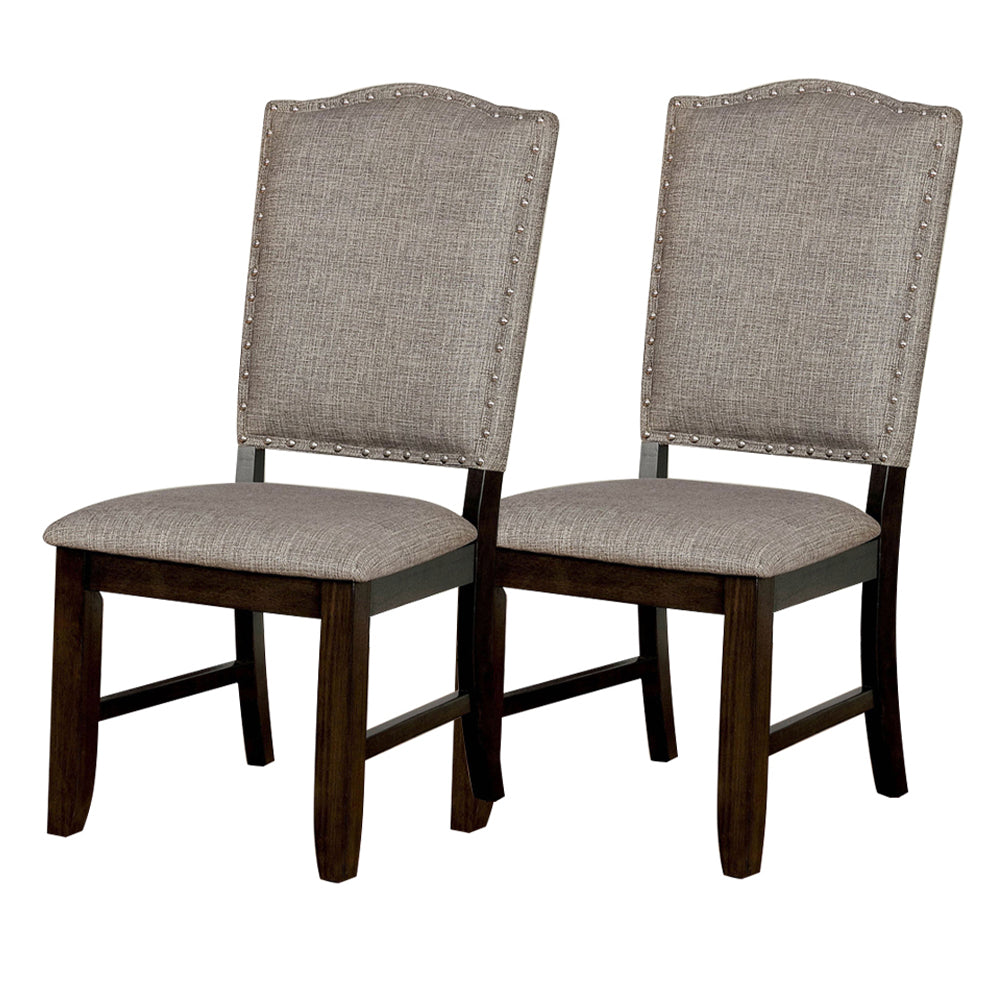 Teagan Side Chair (2/CTN) Dark Walnut/Gray