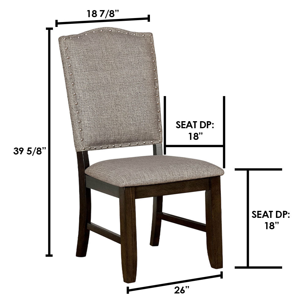 Teagan 6 Pc. Dining Table Set w/ Bench Dark Walnut
