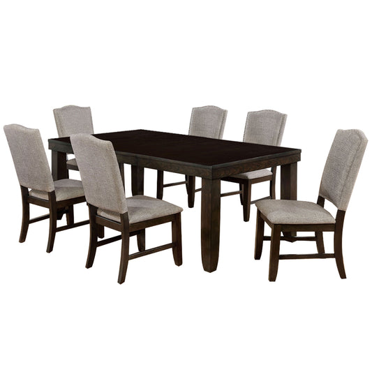 Teagan 7 Pc. Dining Table Set Dark Walnut