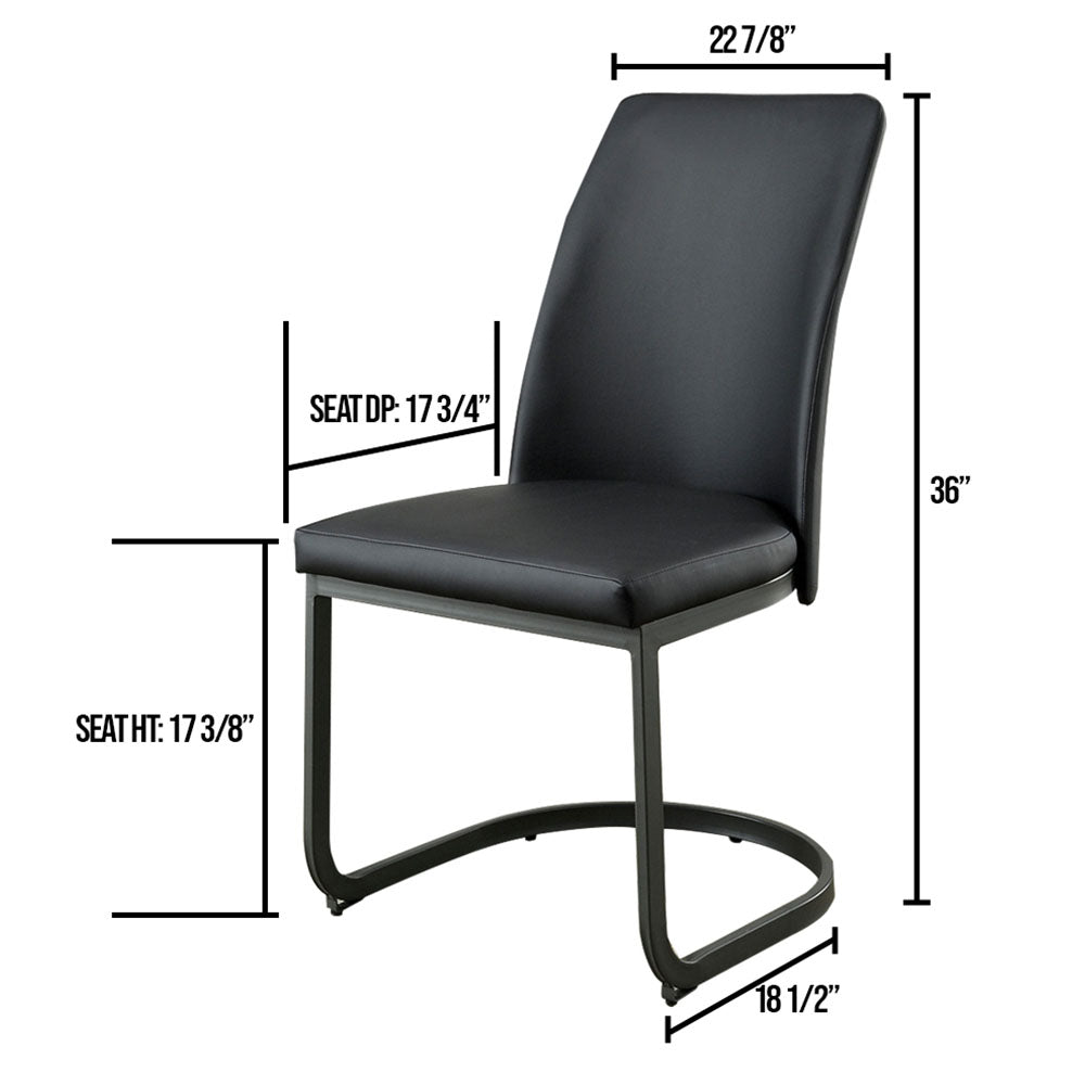 Saskia Side Chair (2/CTN) in Dark Gray/Black finish