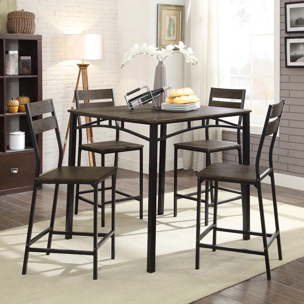 Westport 5 Pc. Counter Height Table Set in Antique Brown/Black finish