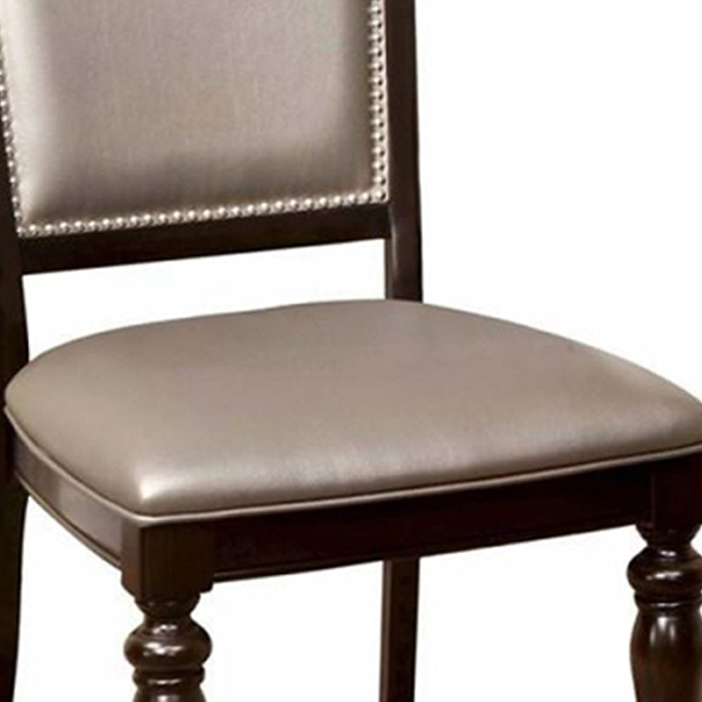 Harrington Side Chair (2/CTN) in Dark Walnut/Tan finish